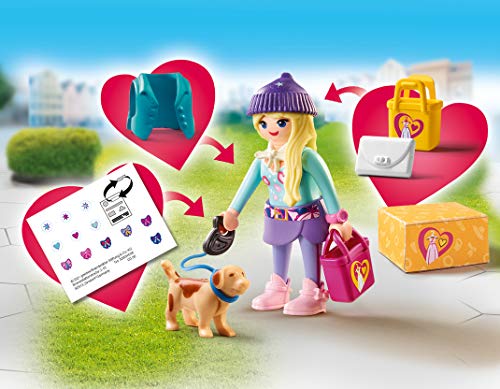 PLAYMOBIL City Life 70595 Chica Fashion con Perro, Para niños de 5 a 12 años