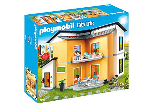 PLAYMOBIL City Life Casa Moderna, con Efectos de Luces y Sonido, a Partir de 4 Años (9266) + City Life Cocina, a Partir de 4 Años (9269)