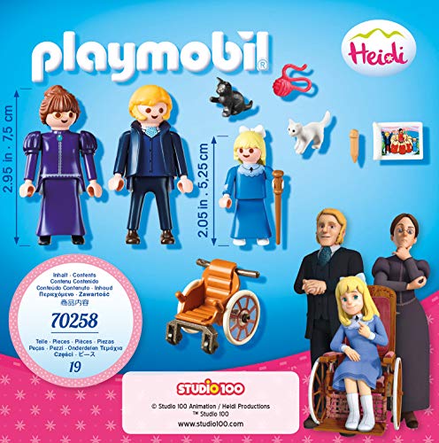 PLAYMOBIL- Clara, Padre y Srta Rottenmeier Heidi Set Juguetes, Multicolor (70258)