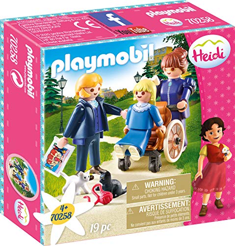 PLAYMOBIL- Clara, Padre y Srta Rottenmeier Heidi Set Juguetes, Multicolor (70258)