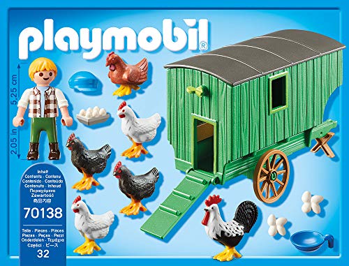 PLAYMOBIL Country Gallinero, Color Carbón (70138) + Recinto Animales Granja