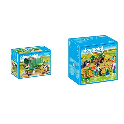 PLAYMOBIL Country Gallinero, Color Carbón (70138) + Recinto Animales Granja