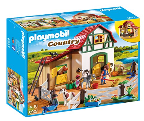 PLAYMOBIL Country Granja de Ponis con Muchos Animales y Pajar, A Partir de 4 años (6927) + Granja de Ponis Playmobil Playset (6948)