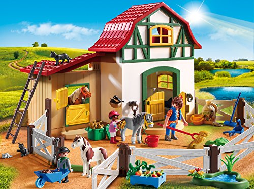 PLAYMOBIL Country Granja de Ponis con Muchos Animales y Pajar, A Partir de 4 años (6927) + Granja de Ponis Playmobil Playset (6948)