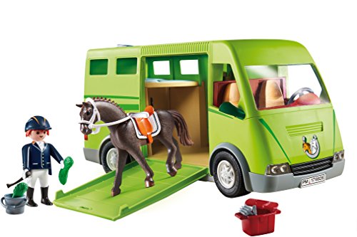 Playmobil Country Transporte De Caballo con Holstein Y Jinete En Traje De Adiestramiento, A Partir De 5 Años (6928) + Country Playset De Limpieza para Caballos, Multicolor (6929)