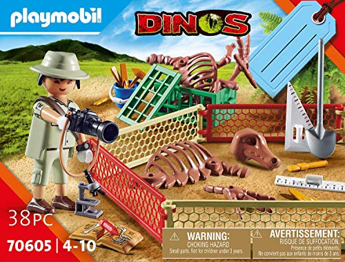 PLAYMOBIL Dinos Set de Regalo Paleontólogo, Multicolor, 38 Piezas