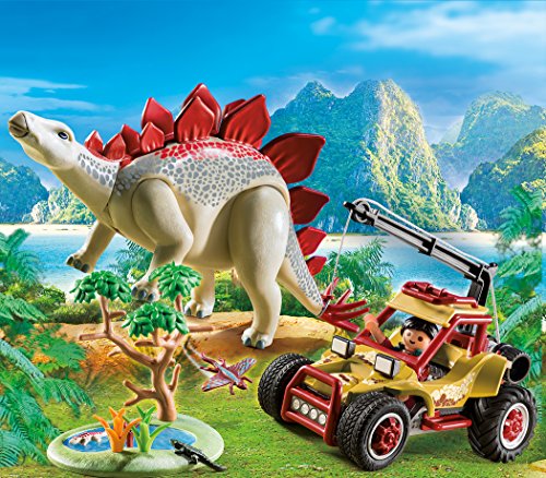 PLAYMOBIL Dinos Vehículo Explorador con Estegosaurio y Cabrestante de Cable, a Partir de 4 Años (9432)