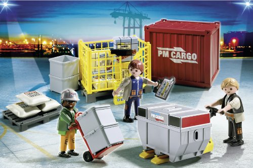 PLAYMOBIL - Equipo de Carga de mercancías, Set de Juego (5259)