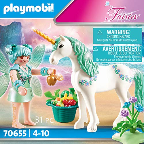 PLAYMOBIL Fairies 70655 - Unicornio con Hada, a Partir de 4 años