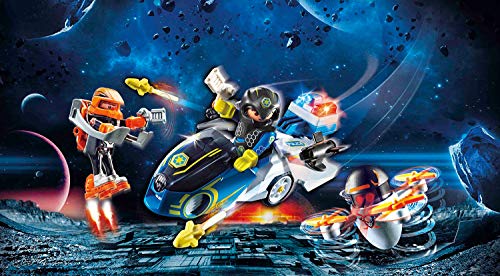 PLAYMOBIL Galaxy Police 70018 Policía Galáctica Moto, con Efectos de Luz, A Partir de 5 Años