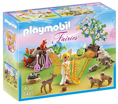 PLAYMOBIL Hadas - Hada de la música con Animales del Bosque, Juguete Educativo, Multicolor, 25 x 7,5 x 20 cm, (5451)