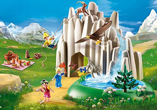 PLAYMOBIL® Heidi Juego de 6 Piezas 70253 70254 70255 70256 70257 70258 Heidi en la Cabaña de los Alpes + Lago con Heidi + Establo de Cabras + Clase en Dörfli + Tienda Familia Keller + Clara