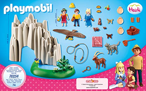 PLAYMOBIL Heidi Lago con Heidi, Pedro y Clara, Incluye Bomba de Agua, A partir de 4 Años (70254)