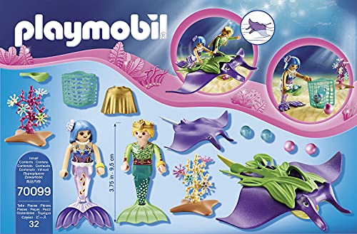 PLAYMOBIL Magic, 70099 Recolectores de Perlas con Manta raya, Para niños a partir de 4 años