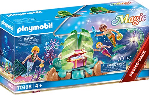 PLAYMOBIL Magic 70368 Salón Coral de Sirenas, Con efecto de luz y perlas para coleccionar, A partir de 4 años