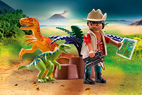 PLAYMOBIL- Maletín Grande Dinosaurios y Explorador, Multicolor (70369)