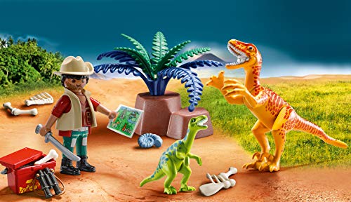 PLAYMOBIL- Maletín Grande Dinosaurios y Explorador, Multicolor (70369)