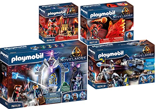 Playmobil® Novelmore 70223 70224 70227 70228 - Juego de 4 templos del tiempo + balda de agua + fuego + cañones de fuego