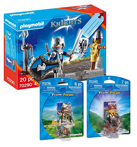 PLAYMOBIL Ritter 70290 Knight 70236 Wolfskrieger + 70240 - Juego de 3 piezas