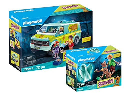 PLAYMOBIL® Scooby DOO! Juego de 2 Piezas 70286 70287 La Máquina del Misterio + Scooby & Shaggy con Fantasma