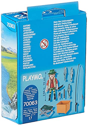 PLAYMOBIL- Special Plus Especial Pescador, Color carbón (70063)