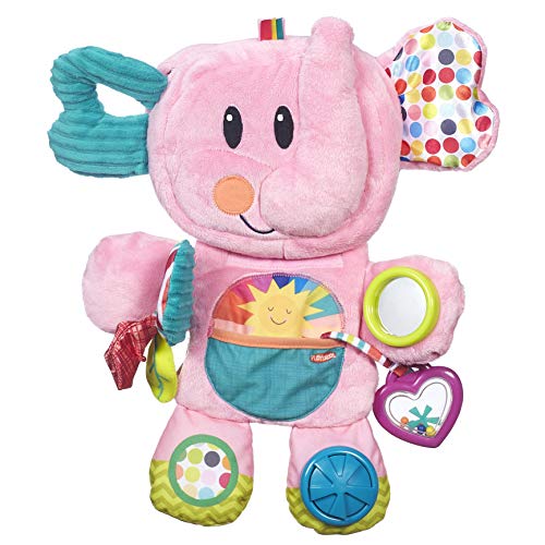 Playskool Fold 'n Go - Juguete de Peluche para bebés de 3 Meses en adelante, diseño de Elefante, Color Rosa