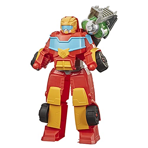 Playskool Heroes Transformers Rescue Bots Academy Rescue Power Hot Shot Converting Toy Robot de Juguete, Figura de acción Coleccionable de 35 cm para niños a Partir de 3 años