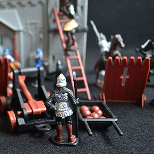 POHOVE Juego de Juguete de Castillo, Figura de acción de Caballeros del Castillo Medieval, Accesorios de construcción de Modelos de Juguete, Juego de construcción de Castillo DIY