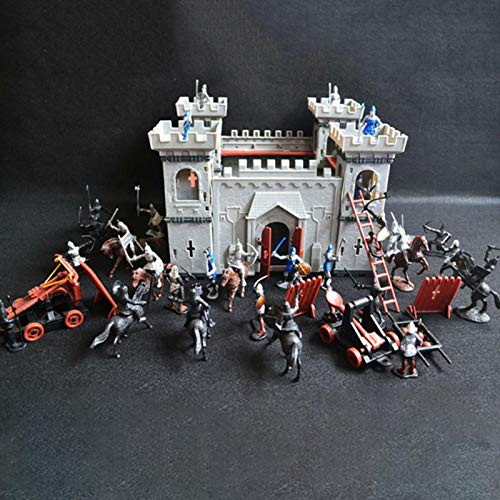 POHOVE Juego de Juguete de Castillo, Figura de acción de Caballeros del Castillo Medieval, Accesorios de construcción de Modelos de Juguete, Juego de construcción de Castillo DIY