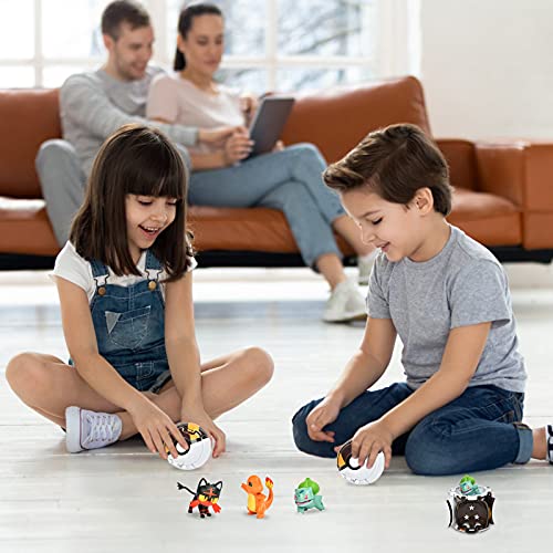 Poké Bolas Figuritas, Figuras Pokéball Toys, Pokeball Juguetes para Celebración de Fiestas Infantiles, Regalo de Cumpleaños.