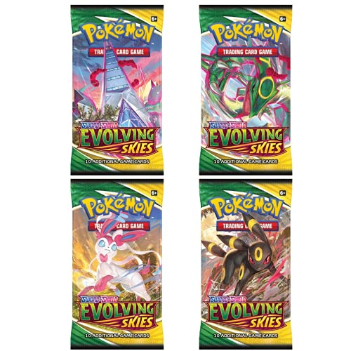 Pokemon Cartas Espada Y Escudo – Evolving Skies Booster Packs x4 - Inglés Cartas Originales - Cartas Originales