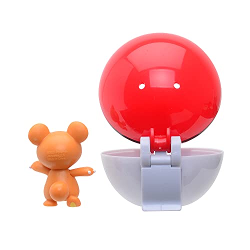 Pokémon Clip 'N' Go Teddiursa y Pokéball - Contiene 1 Figura de 5 cm y 1 Poké Ball - Nueva Ola 2021 - Licencia Oficial