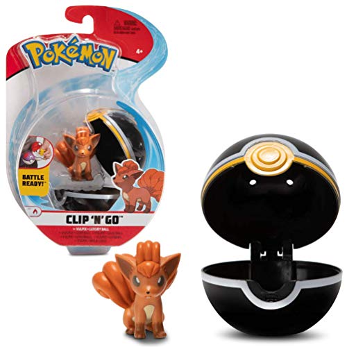 Pokemon Clip 'N' Go Vulpix y Poké Ball | Contiene 1 Figura de 5 cm y 1 Poké Ball | Nueva Ola 2021 | Licencia Oficial