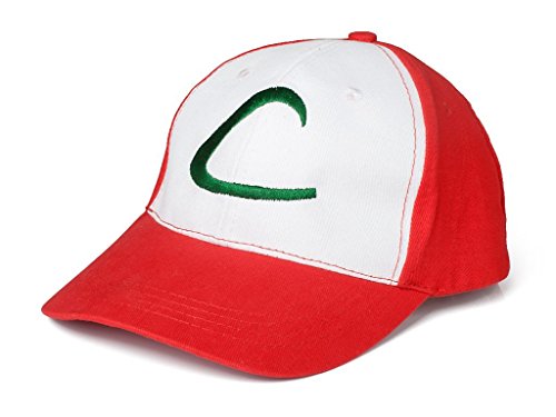 Pokemon Trainer Ash Ketchum Cap Gorra + Guantes + Peluca - Conjunto de Disfraces para Adultos y Niños Carnaval y Cosplay - Mujeres Hombres