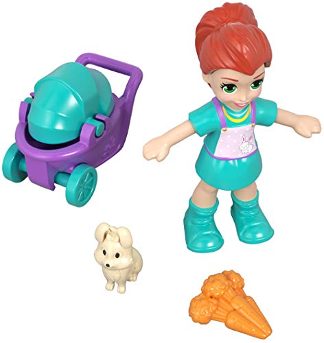 Polly Pocket Mini cofre cochecito de paseo, muñeca con accesorios (Mattel GCN08)