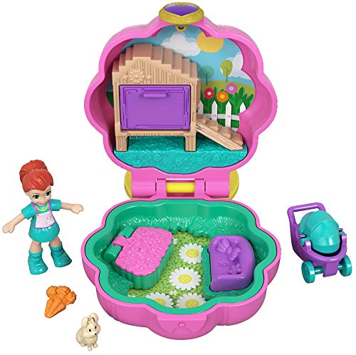 Polly Pocket Mini cofre cochecito de paseo, muñeca con accesorios (Mattel GCN08)