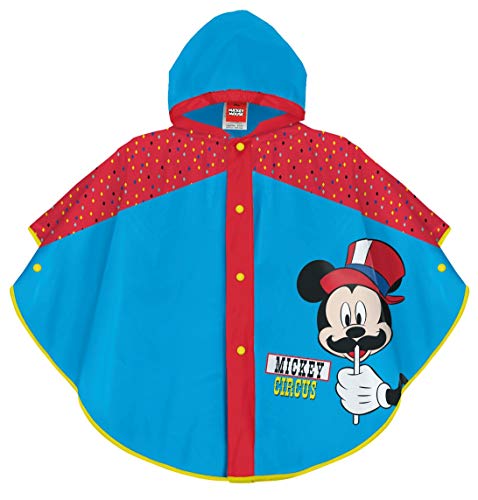 Poncho de lluvia Mickey Circus para niños de 3 a 6 años