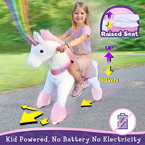 PonyCycle Oficial Clásico Modelo U 2021 Montar a caballo Animal que camina Juguete de peluche unicornio rosa con ruedas y freno para niños de 4 a 9 años pequeño Ux402