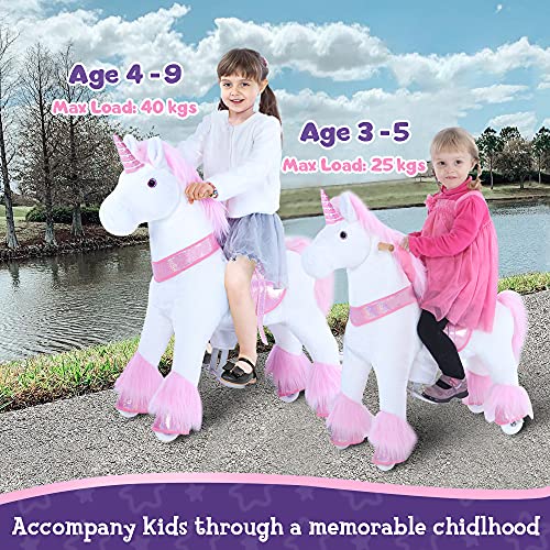 PonyCycle Oficial Clásico Modelo U 2021 Montar a caballo Animal que camina Juguete de peluche unicornio rosa con ruedas y freno para niños de 4 a 9 años pequeño Ux402