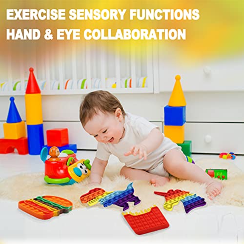 Pop Fidget Sensory Toys it, Juguete de Silicona sin BPA para el Autismo para aliviar el estrés y la ansiedad Shiatsu para niños y Adultos descompresión (Hamburguesa)