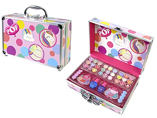 POP GIRL Color Train case - Maletín de Maquillaje - Set de Maquillaje para Niñas - Juguetes Niñas - Selección de Productos Seguros en un Maletín Muy Moderno