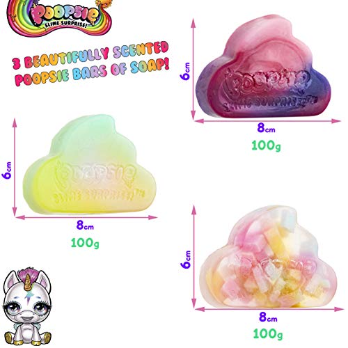 Popsie Slime Surprise Unicornio Set De Jabones Regalo, Incluye 3 Jabones para el Baño Perfumados Multicolor de Unicornio, Juego de Jabones para Niños, Regalos Unicornios para Niñas Niños