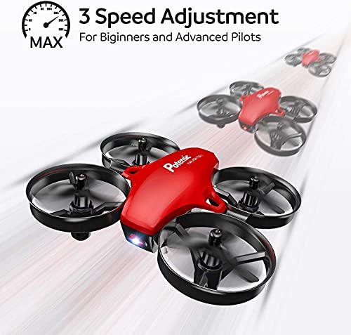 Potensic Mini Drone para Niño y Principiante, RC Helicopter Quadcopter con Control Remoto, Modo sin Cabeza, Altitude Hold, 3 Modos de Velocidad, 3 Baterías, A20 Rojo