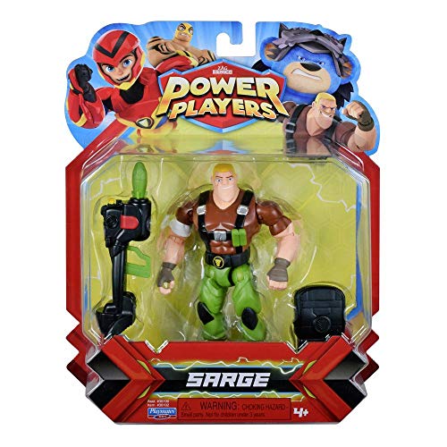 Power Players - Figura articulada de 12 cm, Sergent Charge, 10 Puntos de articulación y Accesorios, Juguete para niños a Partir de 4 años, PWW014