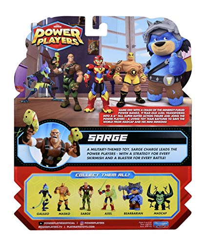 Power Players - Figura articulada de 12 cm, Sergent Charge, 10 Puntos de articulación y Accesorios, Juguete para niños a Partir de 4 años, PWW014