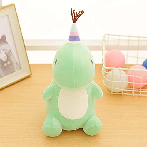 Poywuo Juguete de Felpa de Dinosaurio Mullido Muñeco de Dinosaurio de Peluche de Animal de Dibujos Animados Lindo Figura de Peluche Decoración Colección Regalo Niño Niña(Verde)