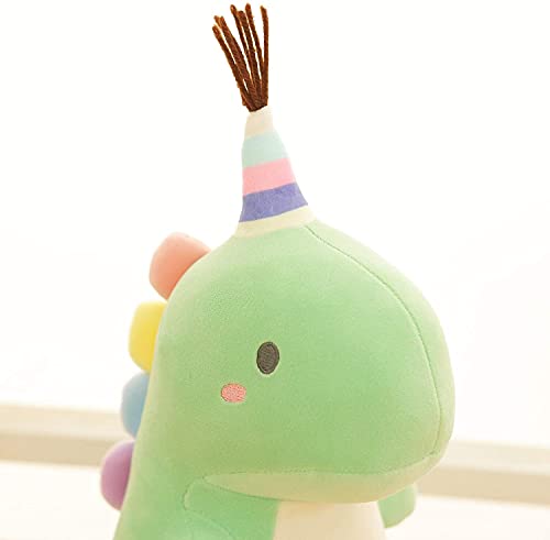 Poywuo Juguete de Felpa de Dinosaurio Mullido Muñeco de Dinosaurio de Peluche de Animal de Dibujos Animados Lindo Figura de Peluche Decoración Colección Regalo Niño Niña(Verde)