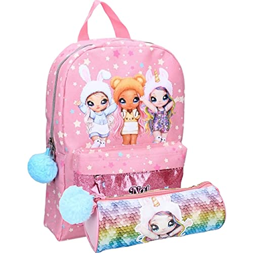 Pret - Mochila - Na ! Na ! - Sorprendente - Rosa - Niño - Escuela - Primaria - Maternelle - Guardería - Guardería - Mochila para niña - Talla 33 cm - Tirantes ajustables + Estuche