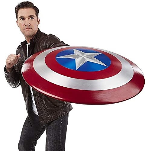 PRETAY Avengers Réplica de Marvel Escudo Capitan America 60Cm Edición 75 Aniversario,Los Vengadores Marvel Capitán América Disfraz de Metal Shield 1: 1 Apoyos de Película