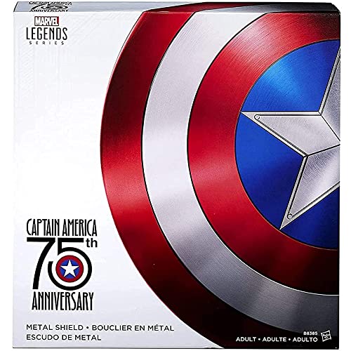 PRETAY Avengers Réplica de Marvel Escudo Capitan America 60Cm Edición 75 Aniversario,Los Vengadores Marvel Capitán América Disfraz de Metal Shield 1: 1 Apoyos de Película